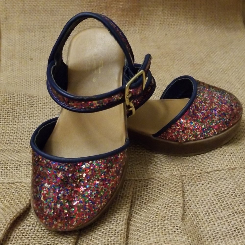 Cutest ever GAP baby glitter clogs, baby 6, like new